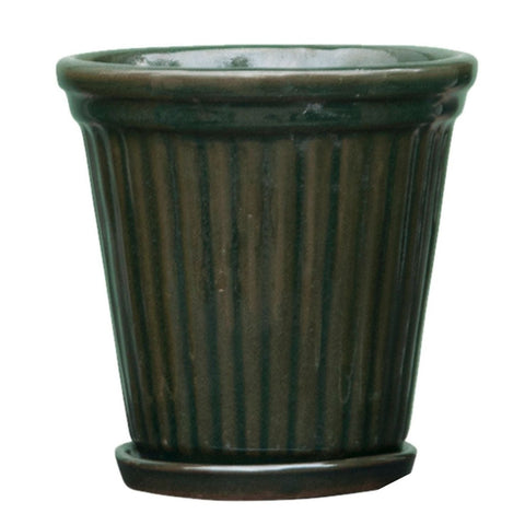 Birthe Dark Green Hand Glazed Pot