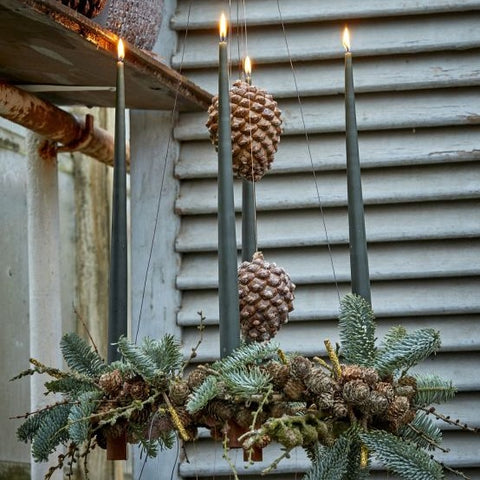 Deep Olive Taper Candle