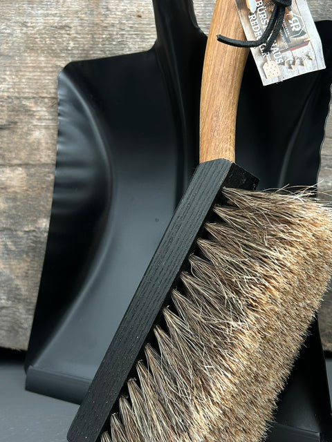 Oak Handled Brush and Dustpan Set