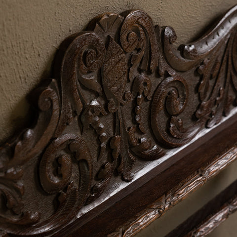19th Century Carved Oak Wall-Mounted Plate Rack
