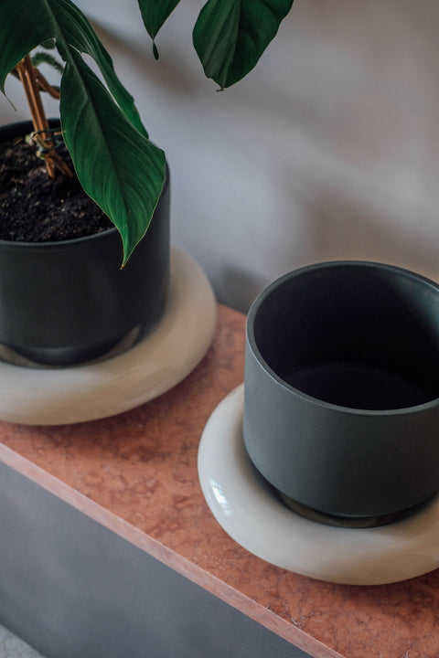 Forest Night Glazed Lily Flower Pot